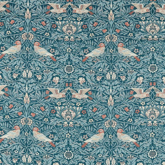 Bird Tapestry Fabric - Webbs Blue - 237312 - Morris & Co
