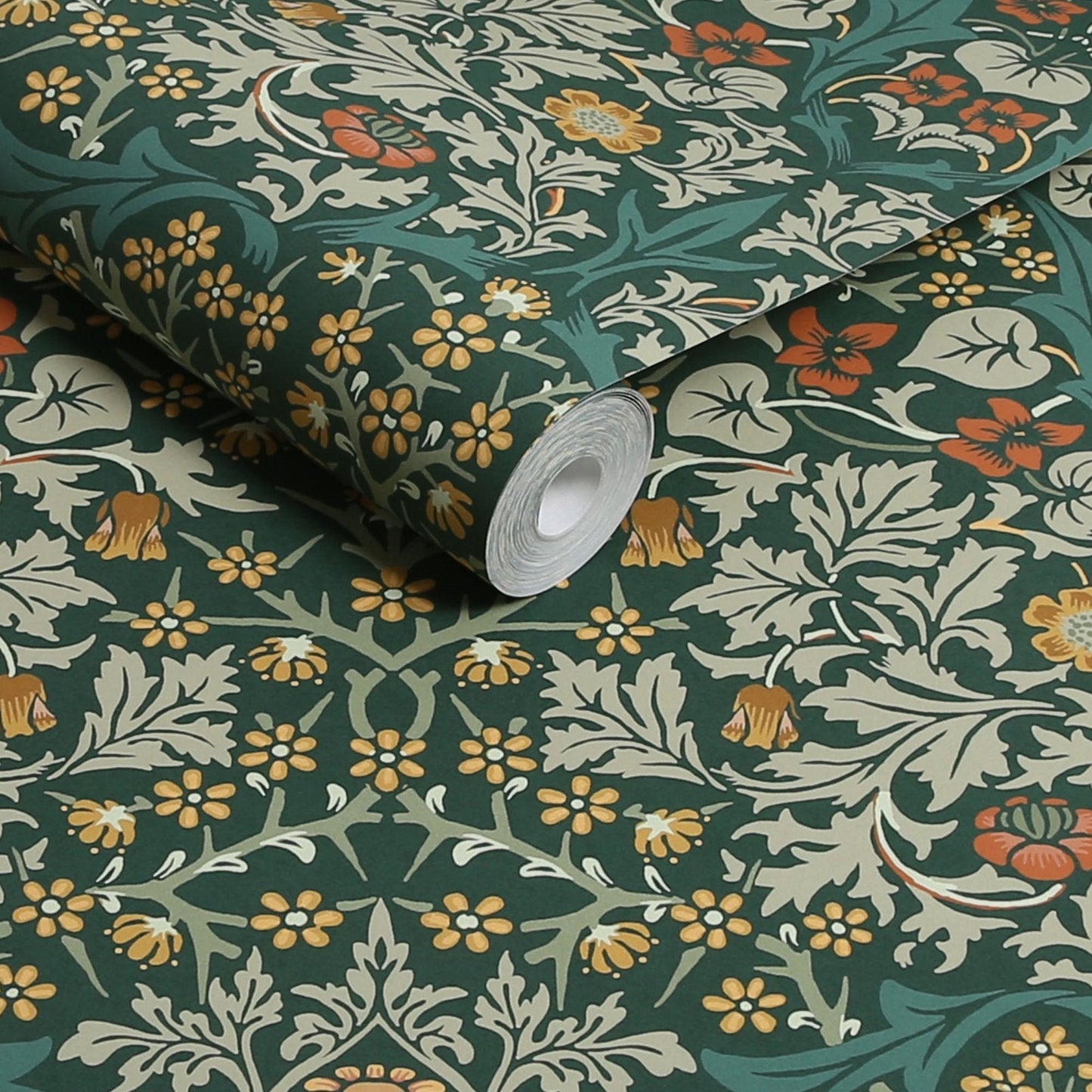 Blackthorn Wallpaper - Deep Green - 124252 - William Morris AH