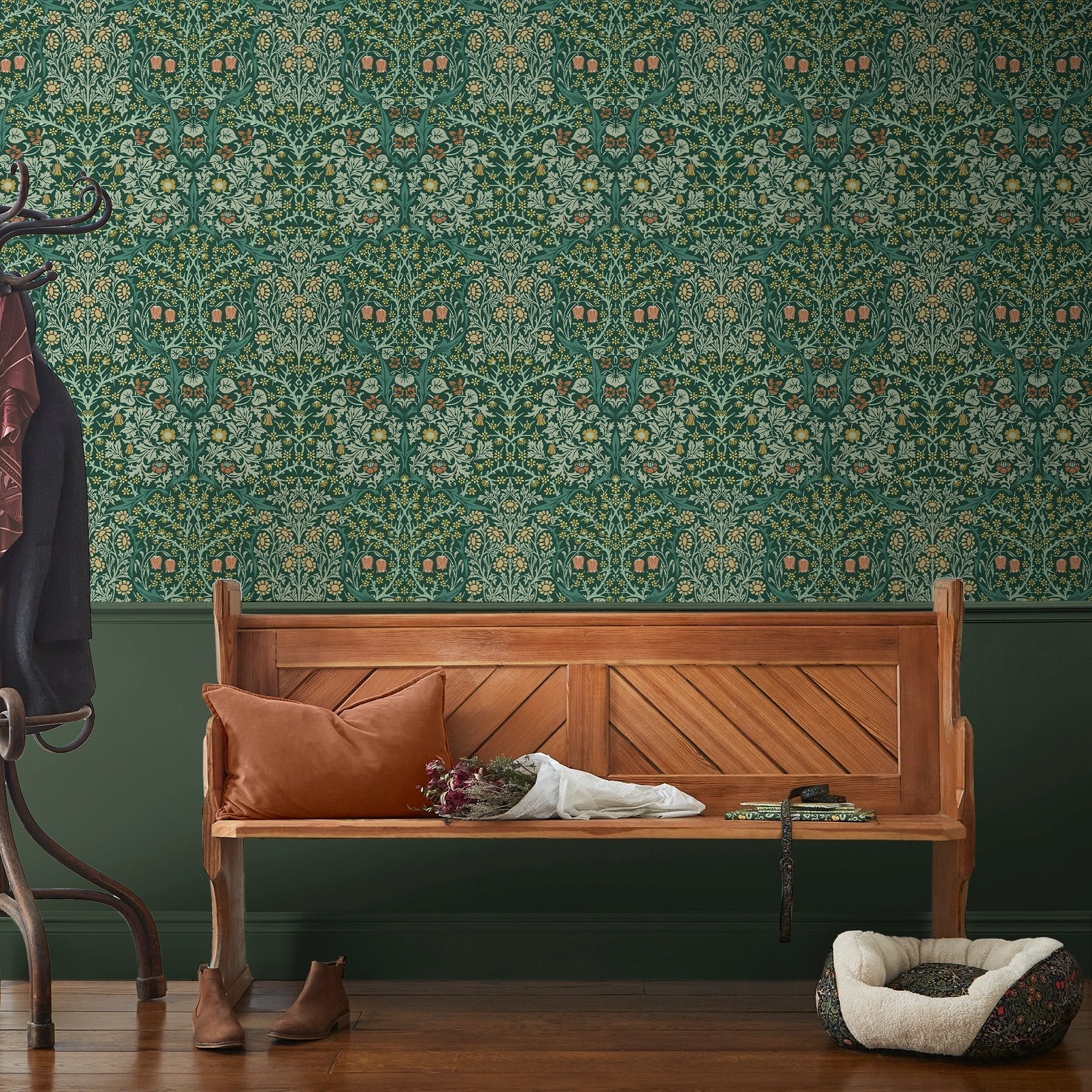 Blackthorn Wallpaper - Deep Green - 124252 - William Morris AH