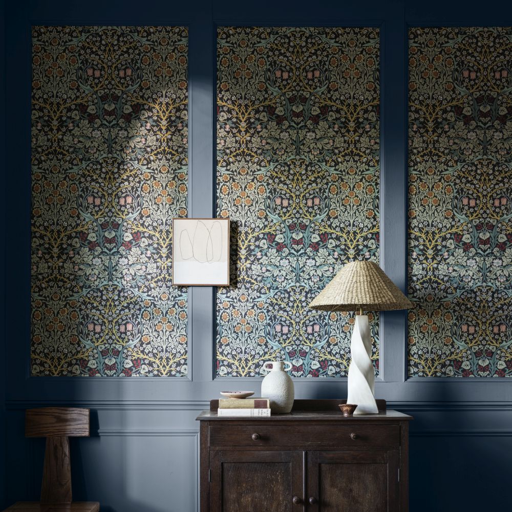 Blackthorn Wallpaper - Indigo - 217380 - Morris Wallpaper WD