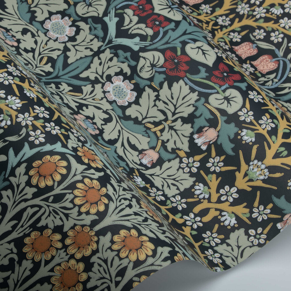 Blackthorn Wallpaper - Indigo - 217380 - Morris Wallpaper WD