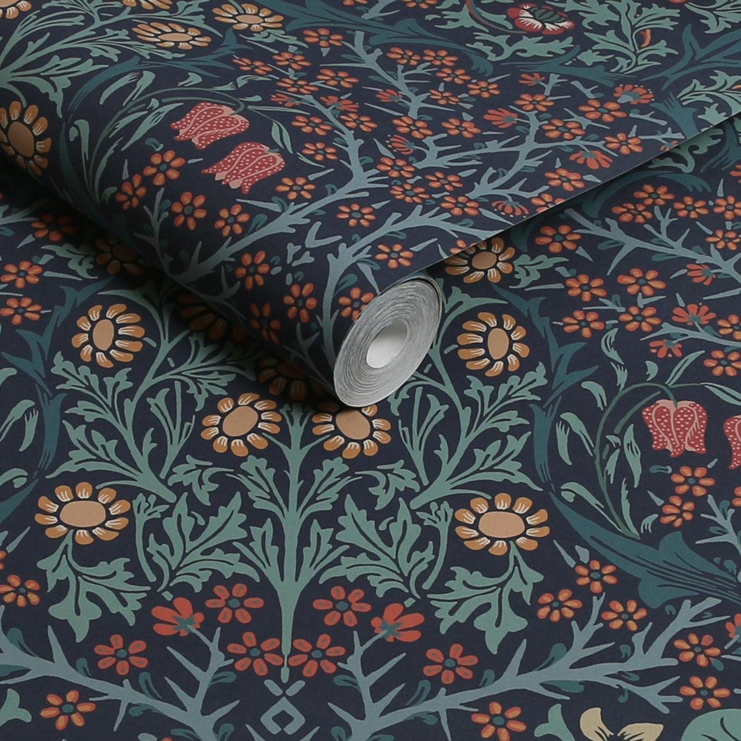 Blackthorn Wallpaper - Navy - 124251 - William Morris AH