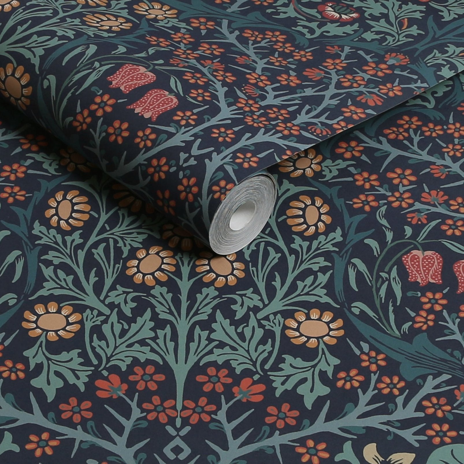 Blackthorn Wallpaper - Navy - 124251 - William Morris AH
