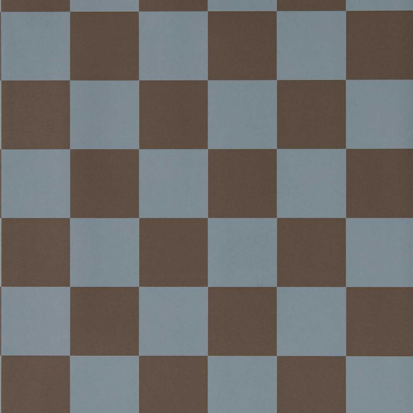 Blenets Check Wallpaper - Atlantic/Chocolate - HHHW113168 - Harlequin
