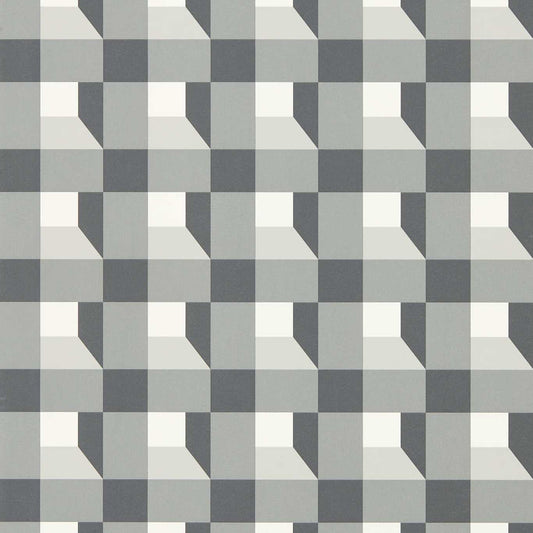 Blocks Wallpaper - Black Earth/Sketched/Diffused Light - HQN3112943 - Harlequin