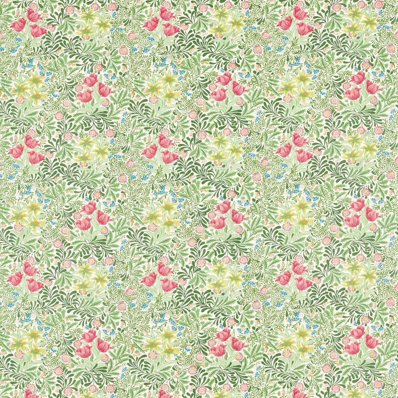 Bower Bough’s Fabric - Green/Rose - 227027 - Morris & Co