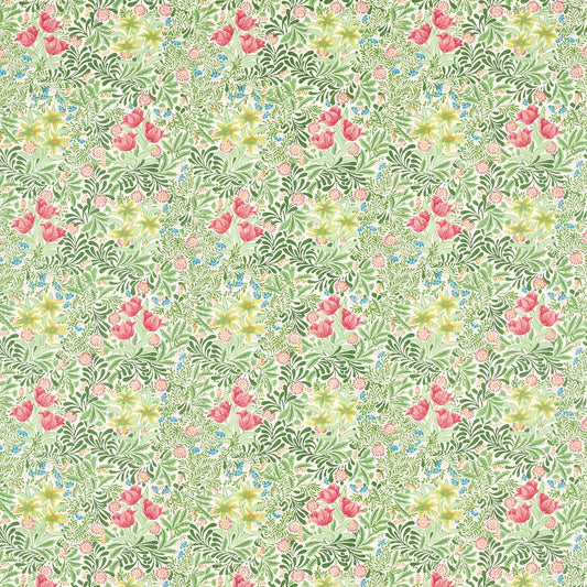 Bower Bough’s Fabric - Green/Rose - 227027 - Morris & Co