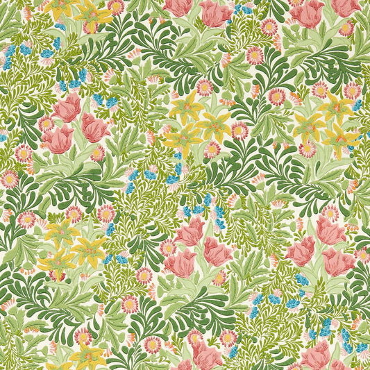 Bower Wallpaper - Boughs Green/Rose - 217205 - Morris & Co
