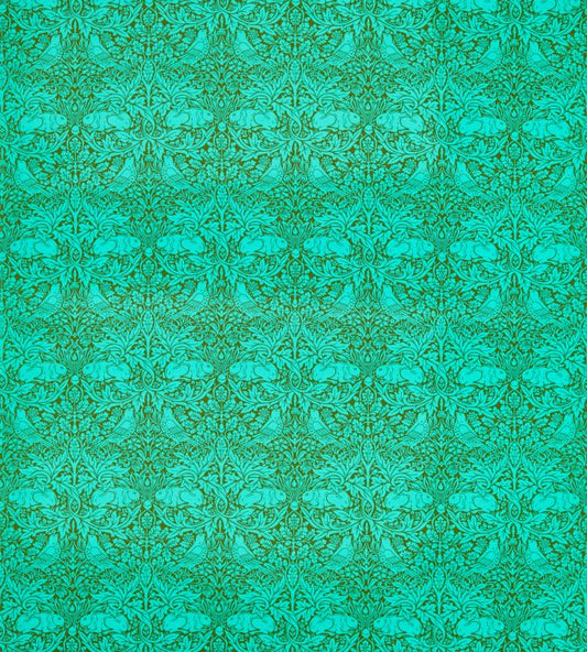 Brer Rabbit Fabric - Olive/Turquoise - 226848 - Morris & Co