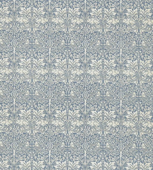 Brer Rabbit Fabric - Slate/Vellum - DMORBR202 - Morris & Co