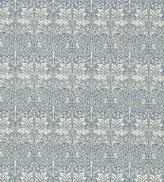 Brer Rabbit Fabric - Slate/Vellum - DMORBR202 - Morris & Co