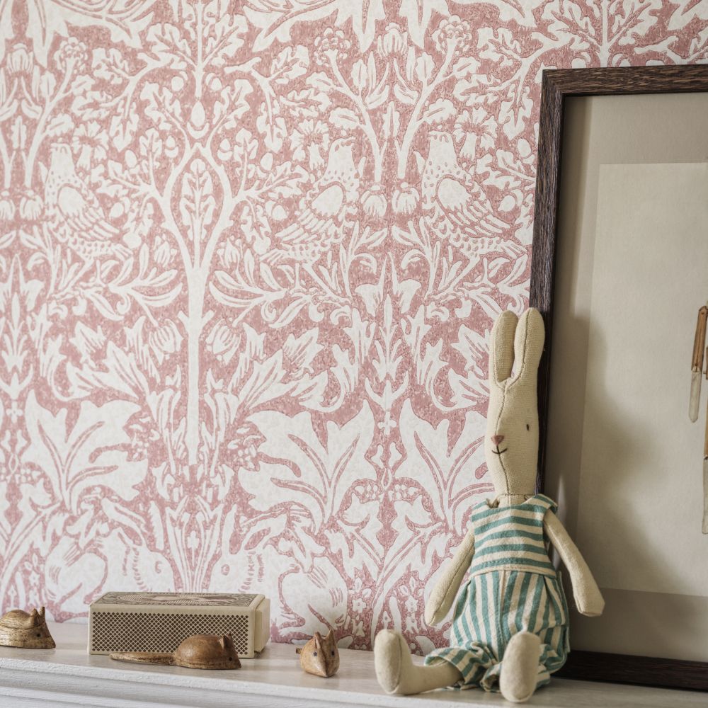 Brer Rabbit Wallpaper - Blush - 217388 - Morris Wallpaper WD