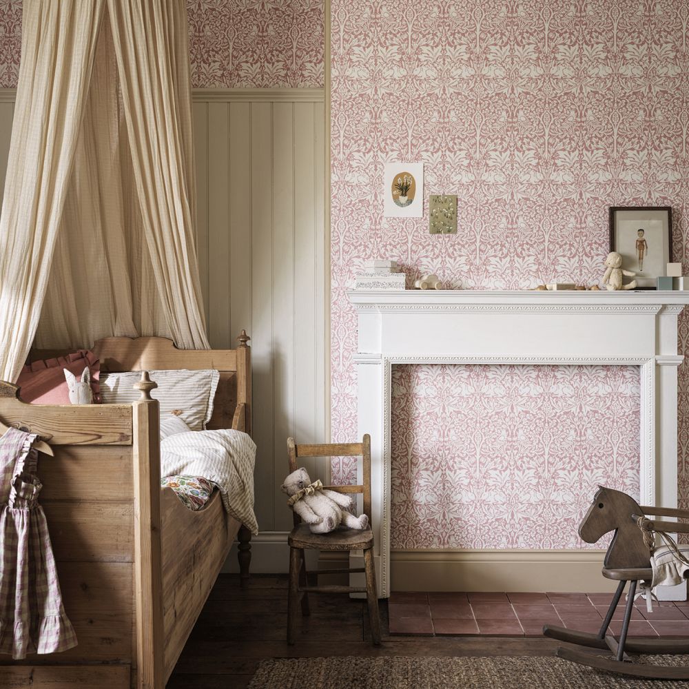 Brer Rabbit Wallpaper - Blush - 217388 - Morris Wallpaper WD