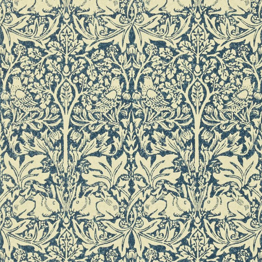 Brer Rabbit Wallpaper - Indigo/Vellum - DMORBR105 - Morris & Co