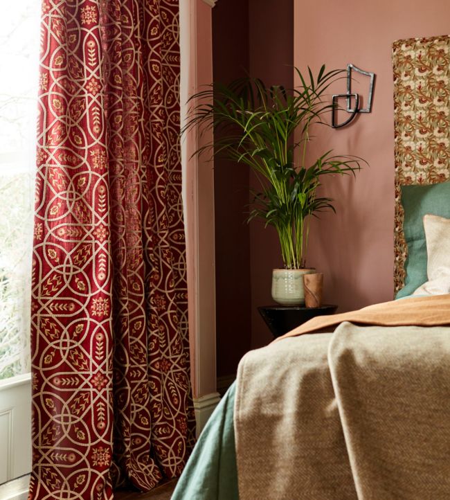 Brophy Embroidery Fabric - Wine - 236814 - Morris & Co