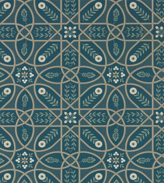 Brophy Trellis Wallpaper - Deep Teal - 216699 - Morris & Co