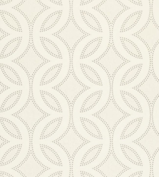Caprice Wallpaper - Chalk Pearl & Silver - HPOW110594 - Harlequin