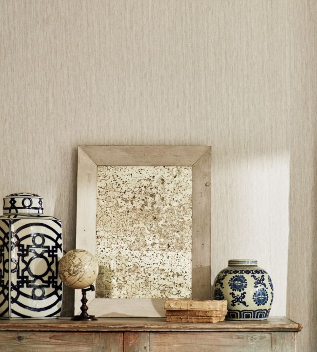 Caspian Strie Wallpaper - Ivory - DCPW216771 - Sanderson