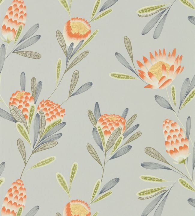 Cayo Wallpaper - Coral/Silver - HZAP111773 - Harlequin