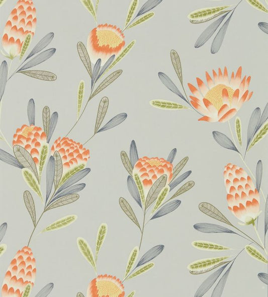 Cayo Wallpaper - Coral/Silver - HZAP111773 - Harlequin