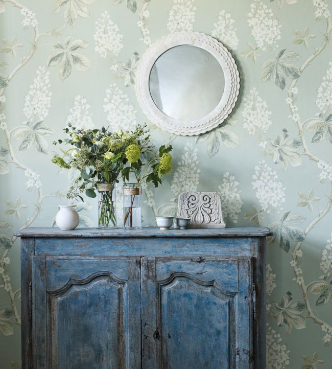 Chestnut Tree Wallpaper - Grey Blue/Sage - DWOW215708 - Sanderson