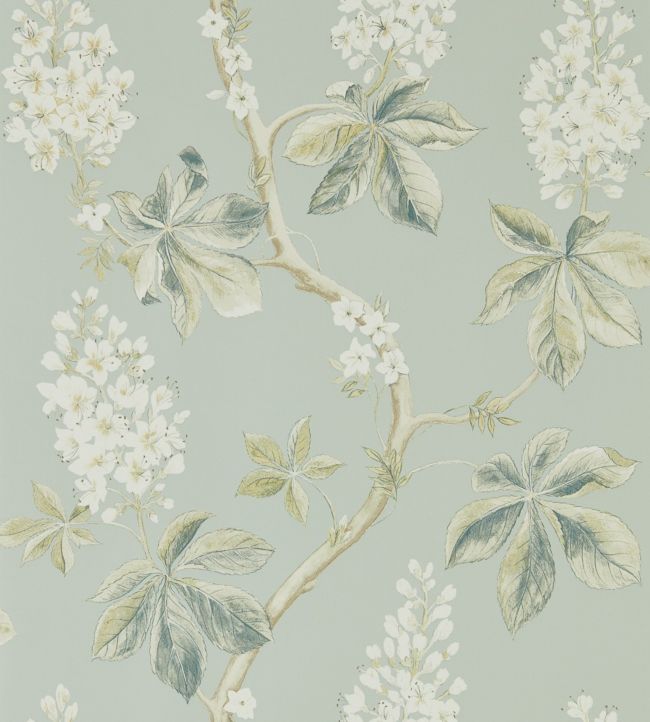 Chestnut Tree Wallpaper - Grey Blue/Sage - DWOW215708 - Sanderson