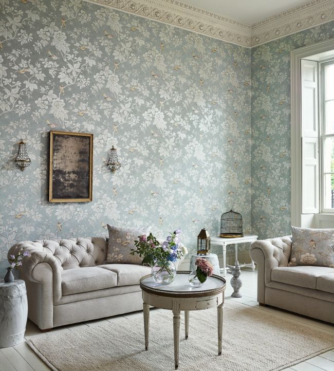 Chiswick Grove Wallpaper - Silver - DDAM216388 - Sanderson