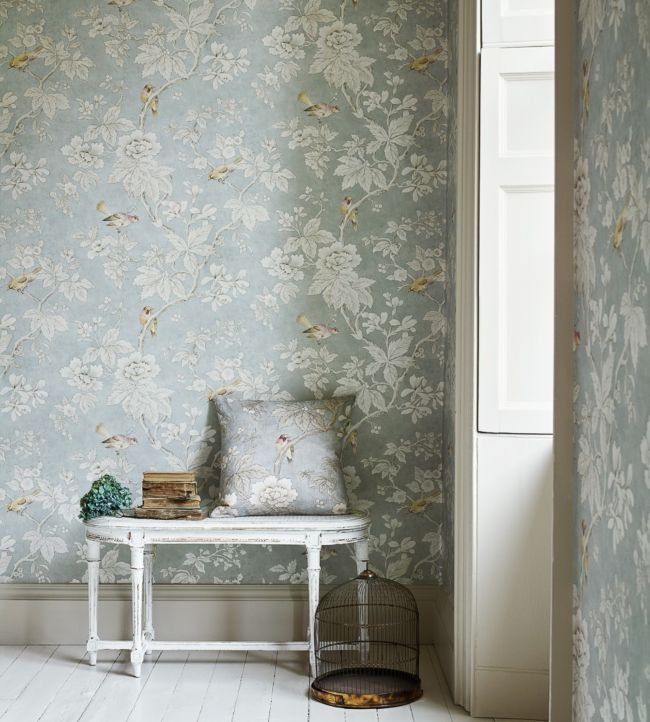 Chiswick Grove Wallpaper - Silver - DDAM216388 - Sanderson