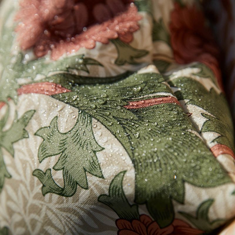 Chrysanthemum Outdoor Fabric - Mineral/Cream - 227101 - Morris & Co