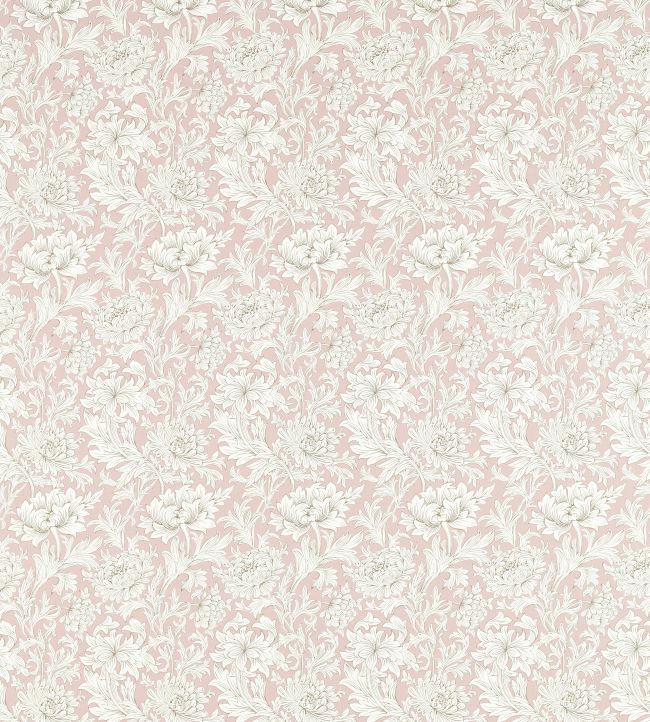 Chrysanthemum Toile Fabric - Cochineal Pink - 226910 - Morris & Co