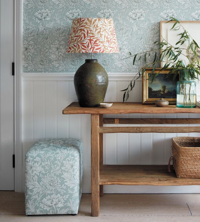 Chrysanthemum Toile Fabric - Slate - 226912 - Morris & Co