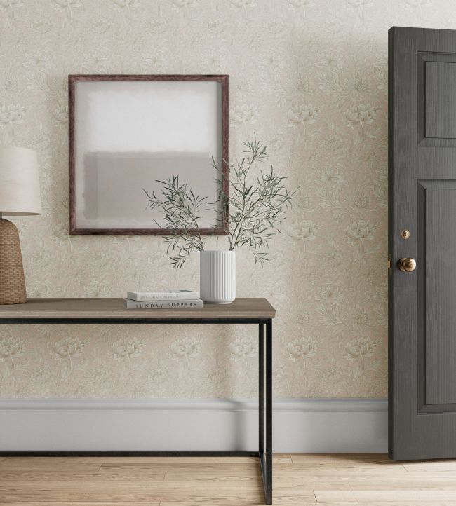 Chrysanthemum Toile Wallpaper - Cochineal Pink - 217070 - Morris & Co