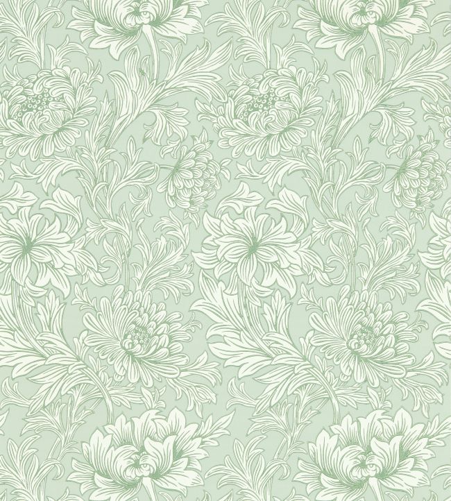Chrysanthemum Toile Wallpaper - Willow - 217069 - Morris & Co