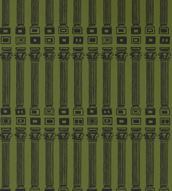 Columns Wallpaper - Olive/Bone Black - ZPLW312970 - Zoffany