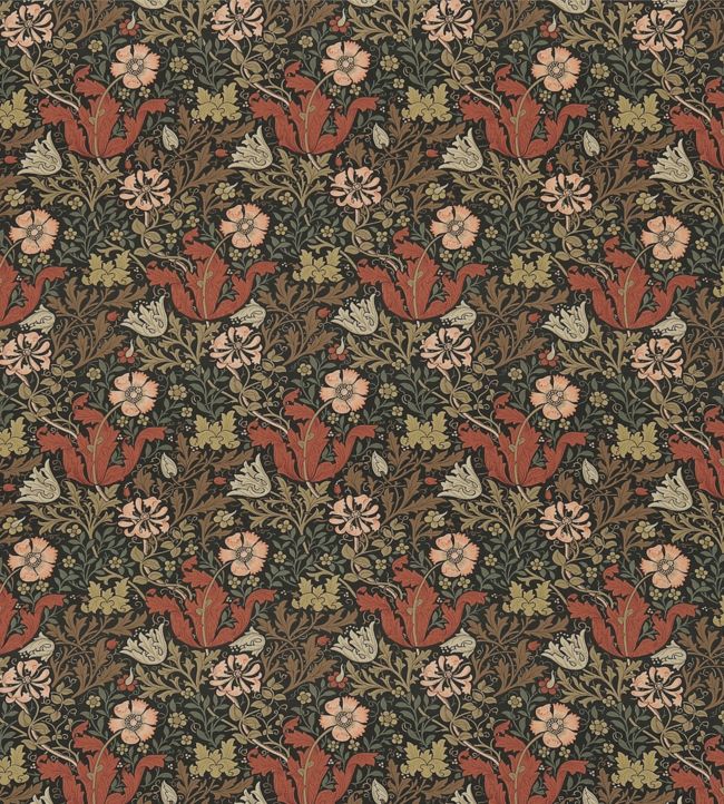 Compton Fabric - Terracotta/Multi - DJA196201 - Morris & Co