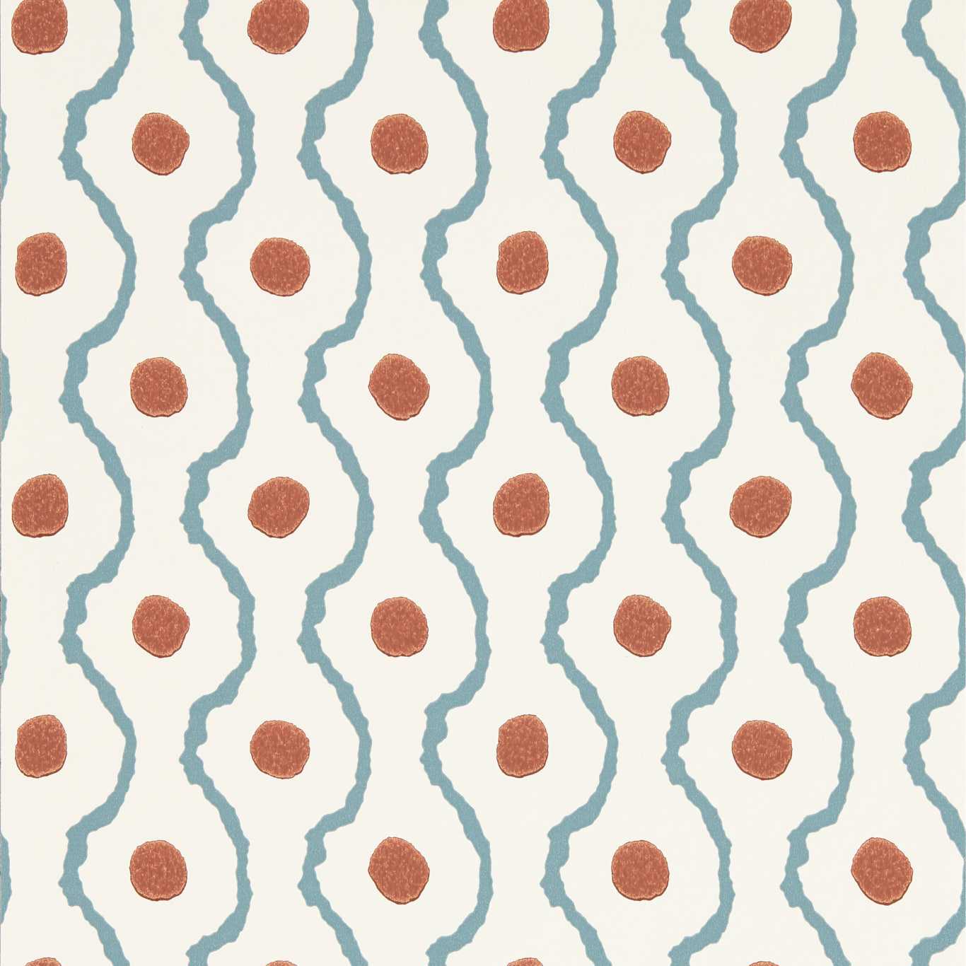 Connor Wallpaper - Pacific/Terracotta - HHHW113159 - Harlequin