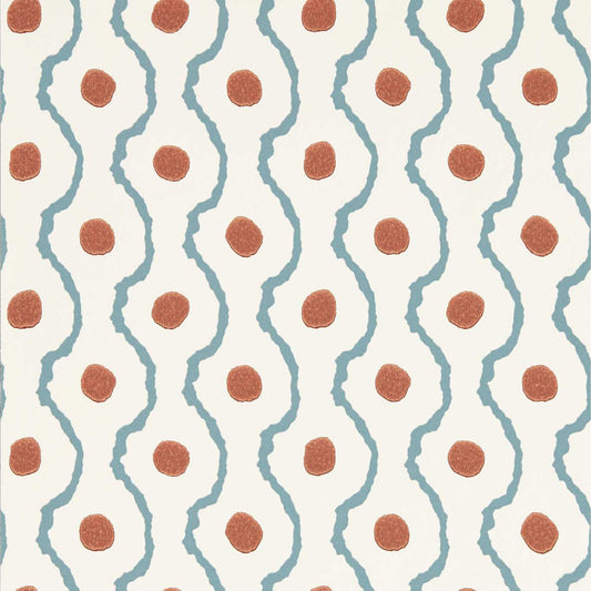 Connor Wallpaper - Pacific/Terracotta - HHHW113159 - Harlequin
