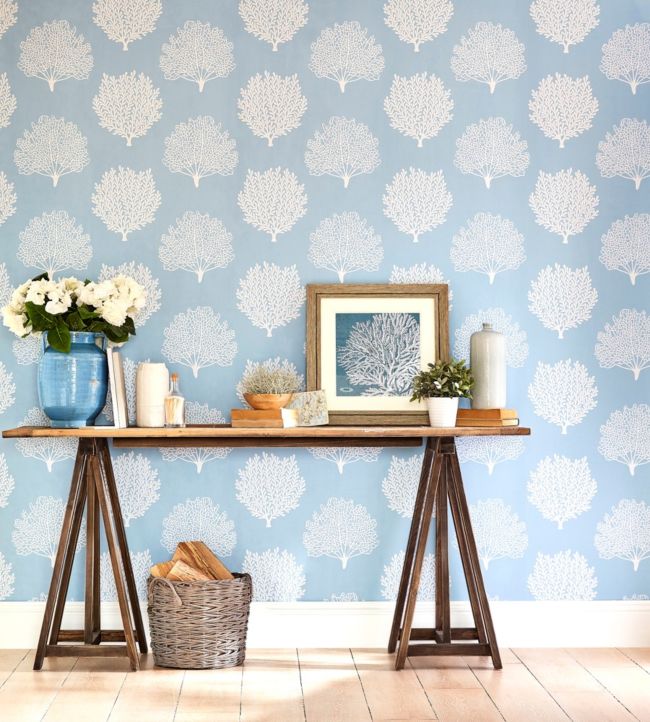 Coraline Wallpaper - Marine - DCOA216577 - Sanderson