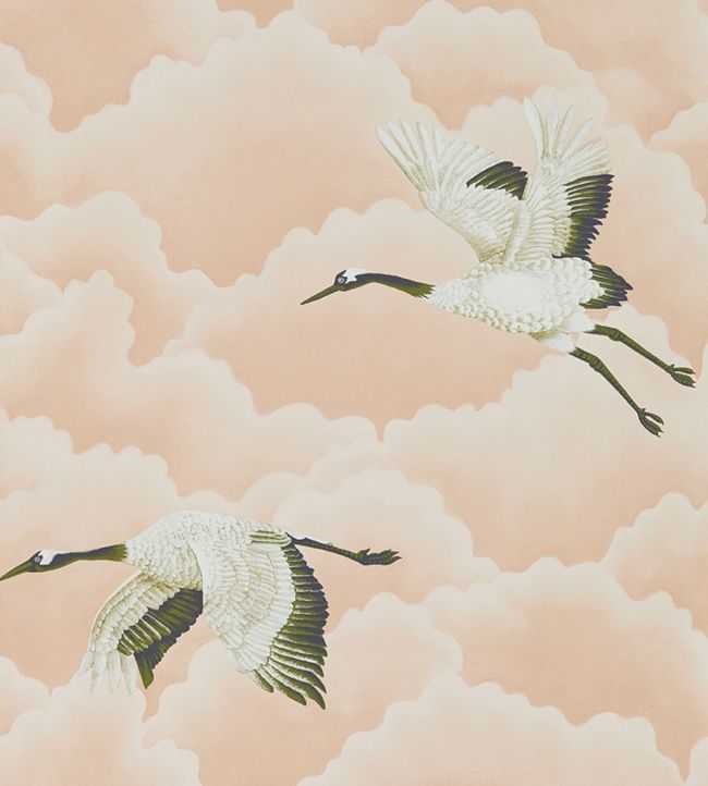 Cranes in Flight Wallpaper - Blush - HGAT111232 - Harlequin
