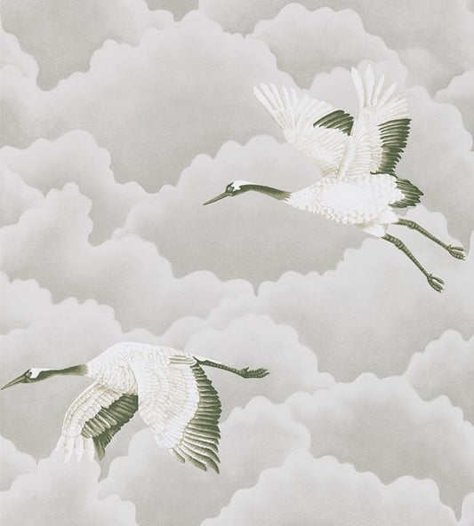 Cranes in Flight Wallpaper - Platinum - HGAT111230 - Harlequin