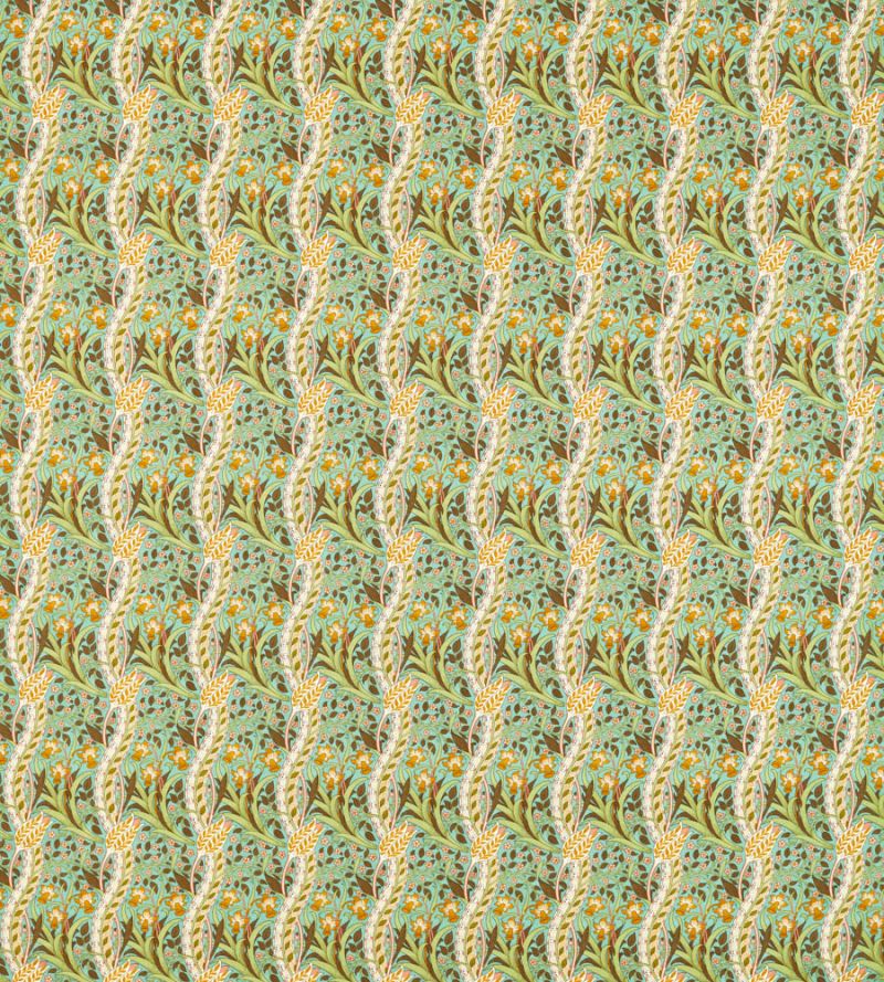 Daffodil Fabric - Cove Blue/Chocolate - 226993 - Morris & Co