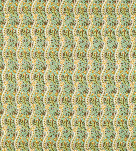 Daffodil Fabric - Cove Blue/Chocolate - 226993 - Morris & Co