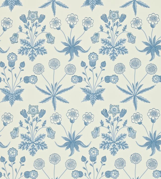 Daisy Wallpaper - Blue/Ivory - 212561 - Morris & Co