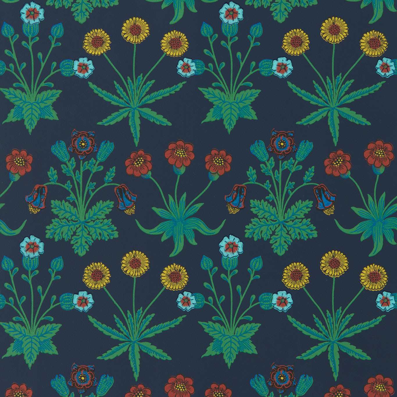 Daisy Wallpaper - Midnight - 510034 - Morris & Co
