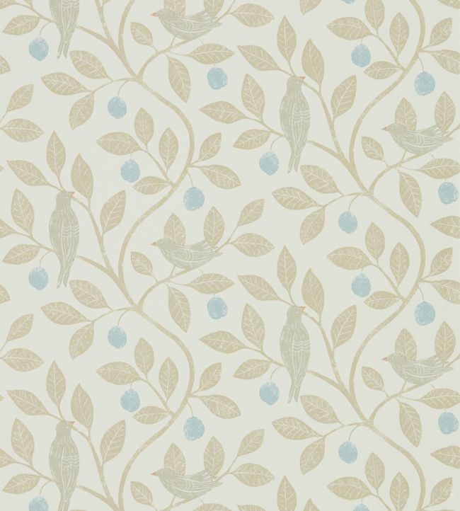 Damson Tree Wallpaper - Denim/Barley - DHPO216364 - Sanderson