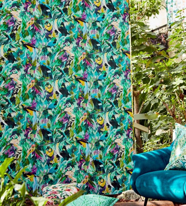 Dance Of Adornment Wallpaper - Wilderness/ Nectar/ Pomegranate - HTEW112763 - Harlequin