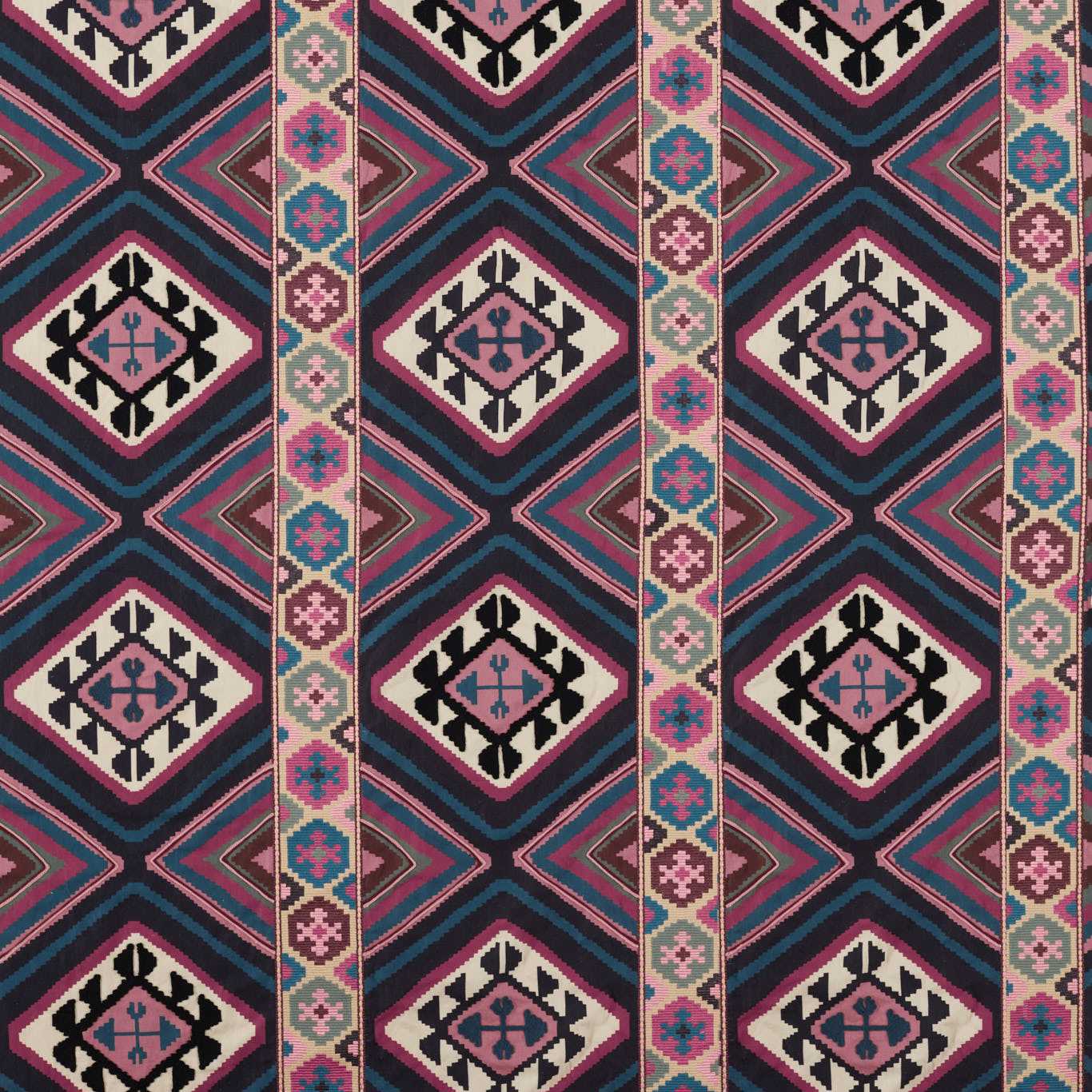 Dorothy’s Kilim Fabric - Barbed Berry/Indigo - 237306 - Morris & Co