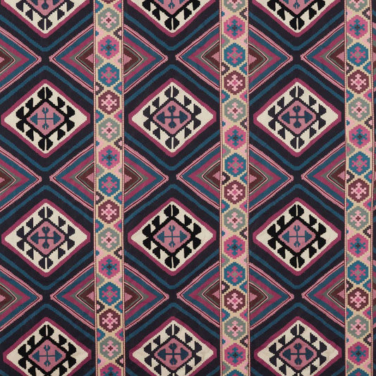Dorothy’s Kilim Fabric - Barbed Berry/Indigo - 237306 - Morris & Co