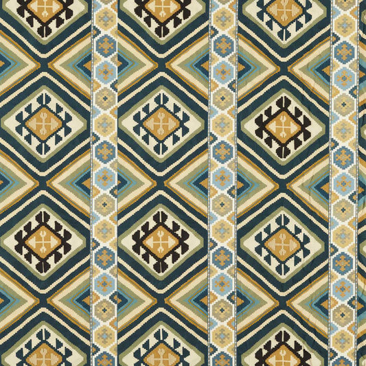 Dorothy’s Kilim Fabric - Sunflower/Tump Green - 237307 - Morris & Co