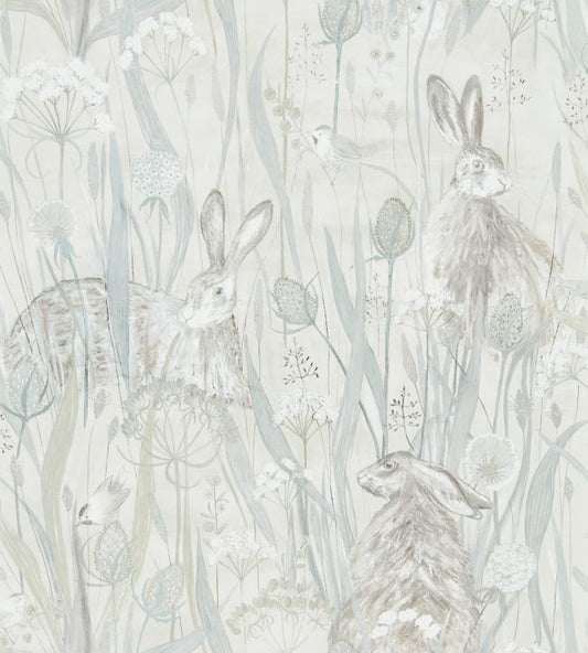 Dune Hares Wallpaper - Mist/Pebble - DEBB216518 - Sanderson